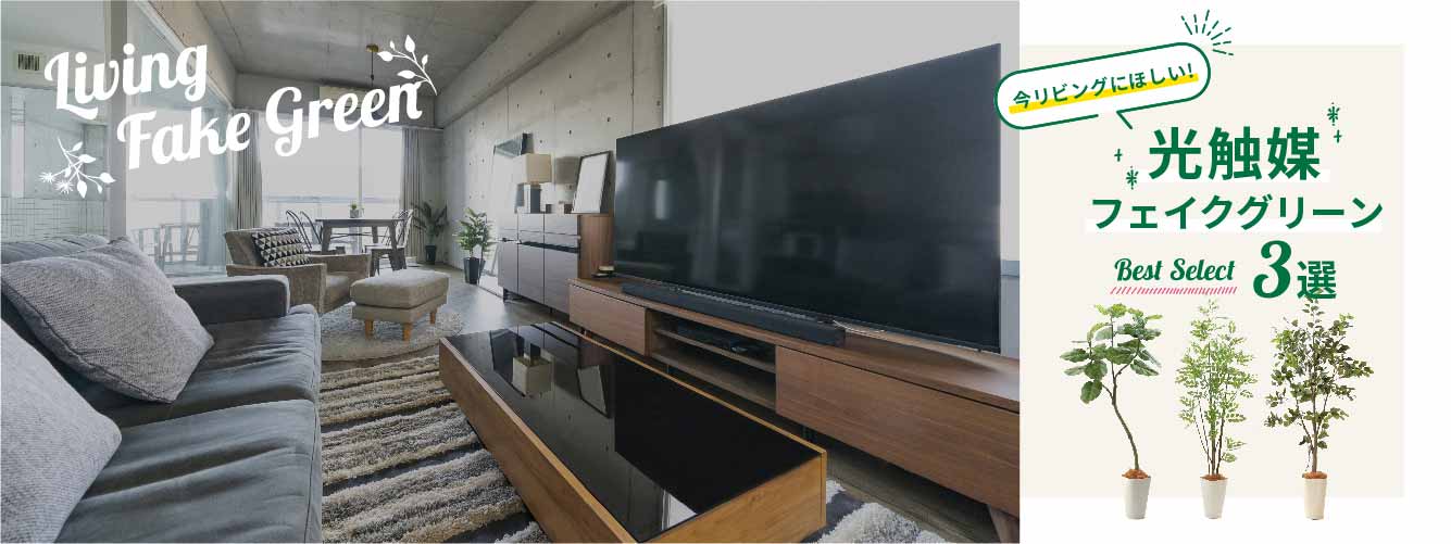 店長によるリビングにオススメの光触媒フェイクグリーン３選　バナー