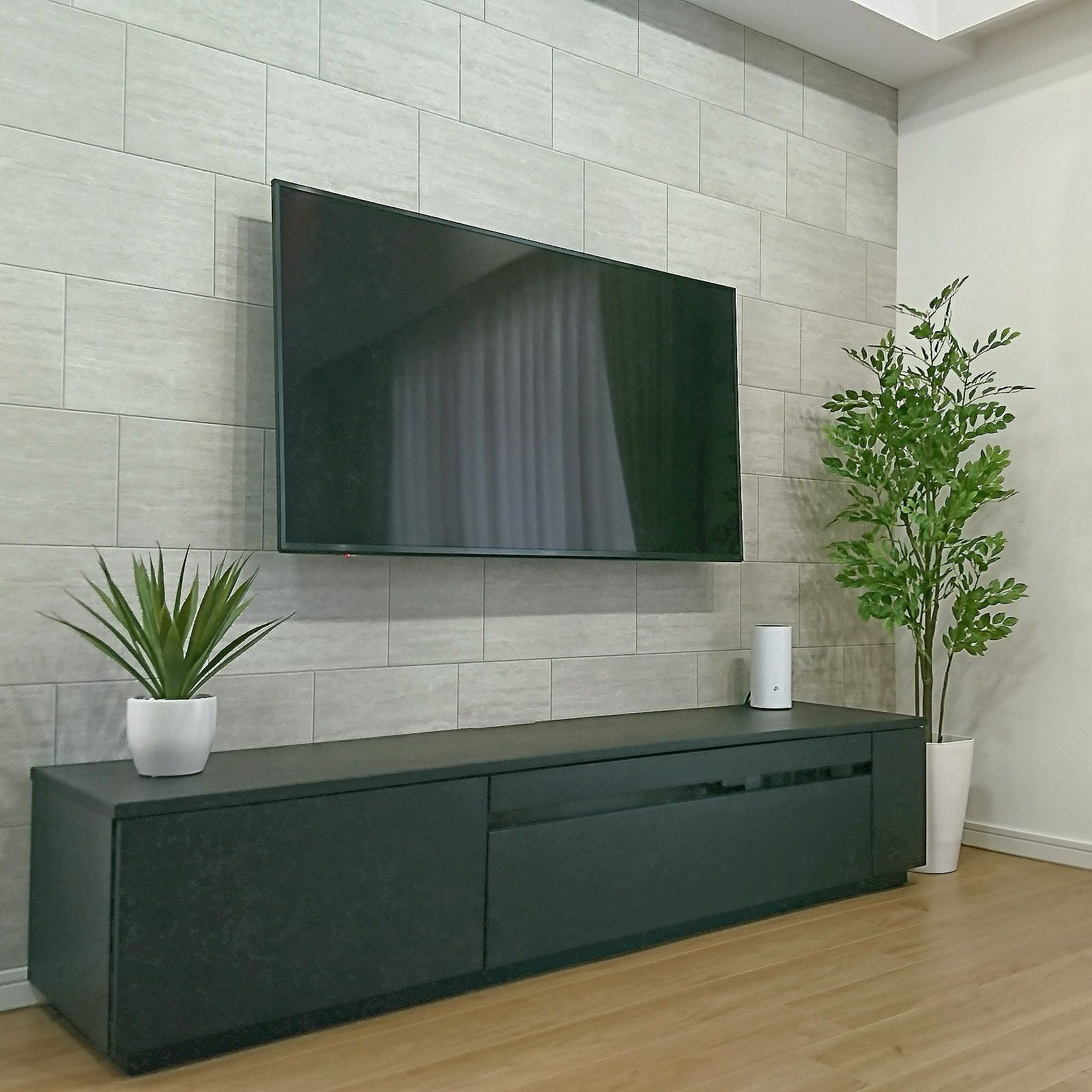 No9370 ワンルーム テレビボード横のグリーンイメージ