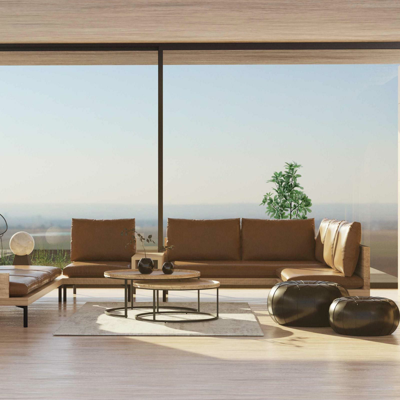 No8433 大きな窓とソファのあるリビングイメージ