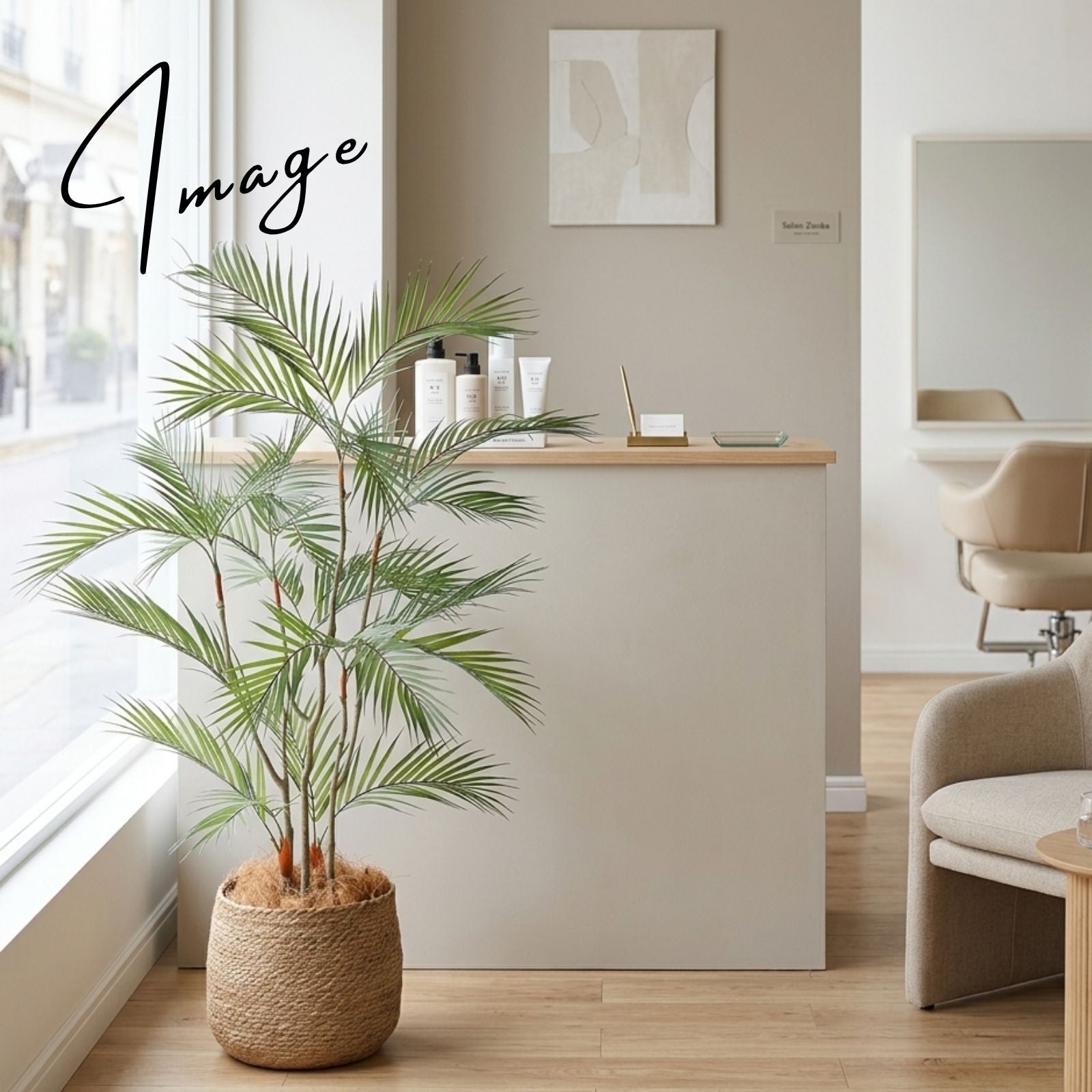 美容室サロンに置かれたアレカパーム