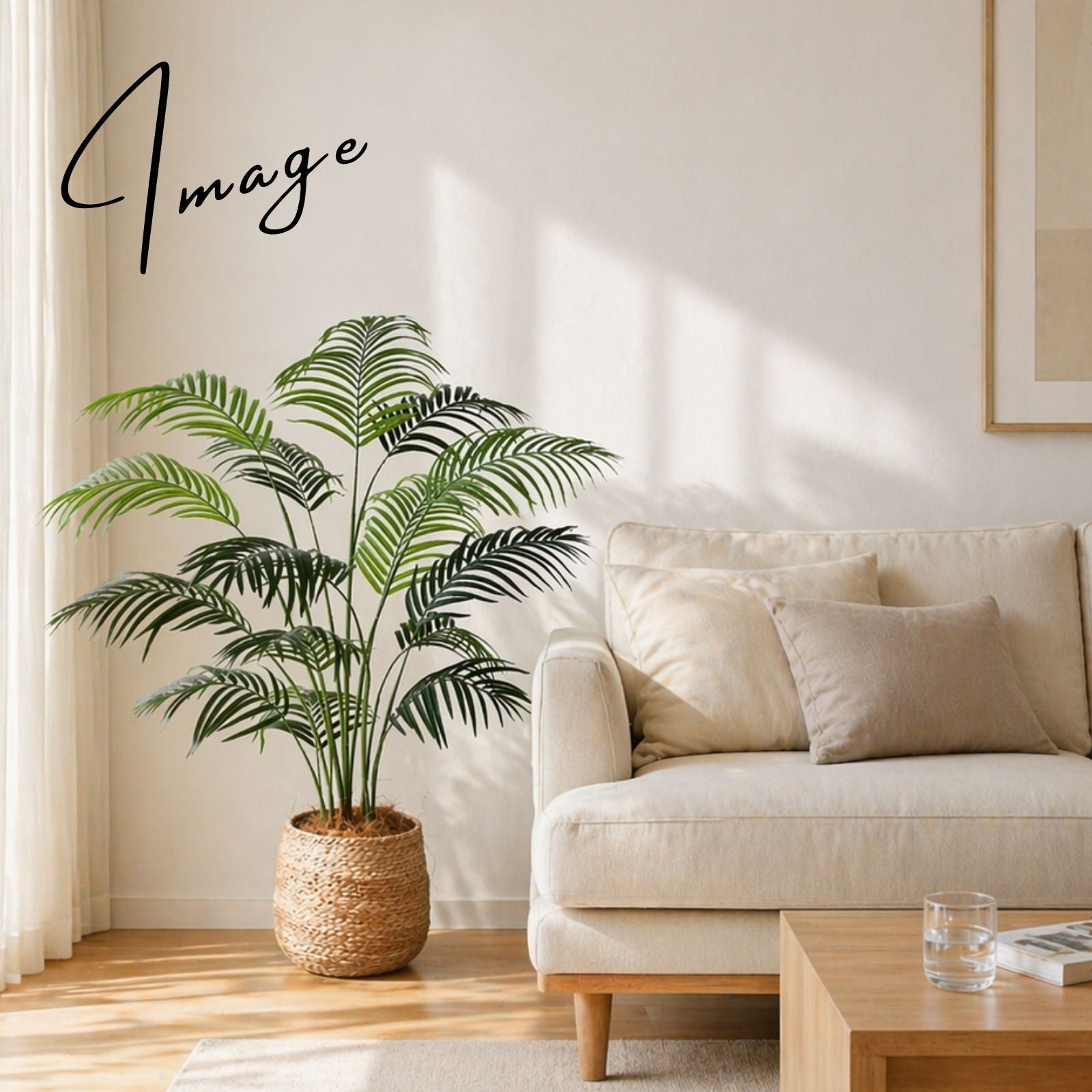 リビングとソファ横のグリーン